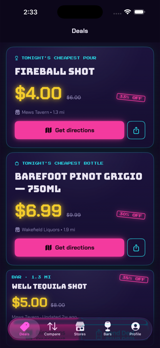 Deals feed